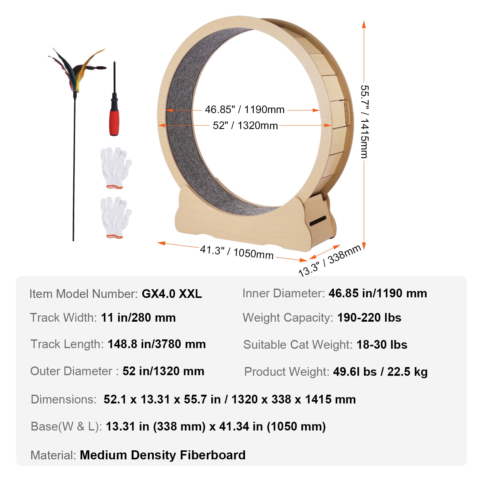 Wooden Cat Exercise Wheel Large Treadmill For Indoor Cats_voghion.com